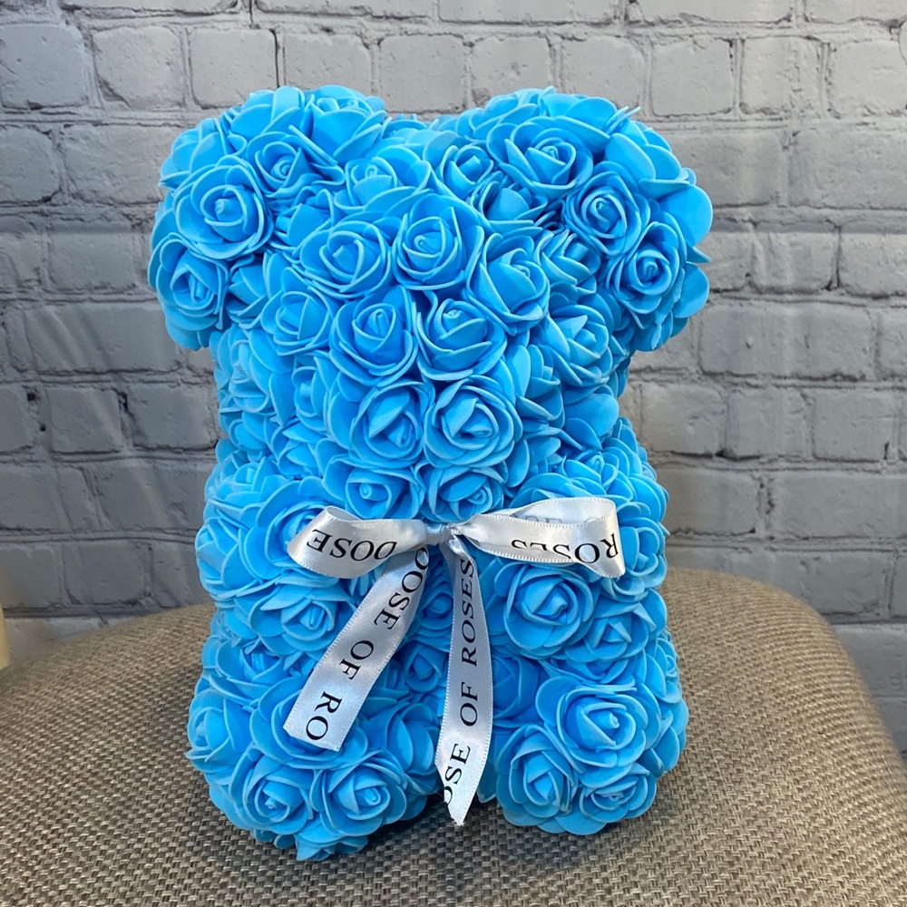 DOSES OF ROSES Blue Rose Bear- 8"